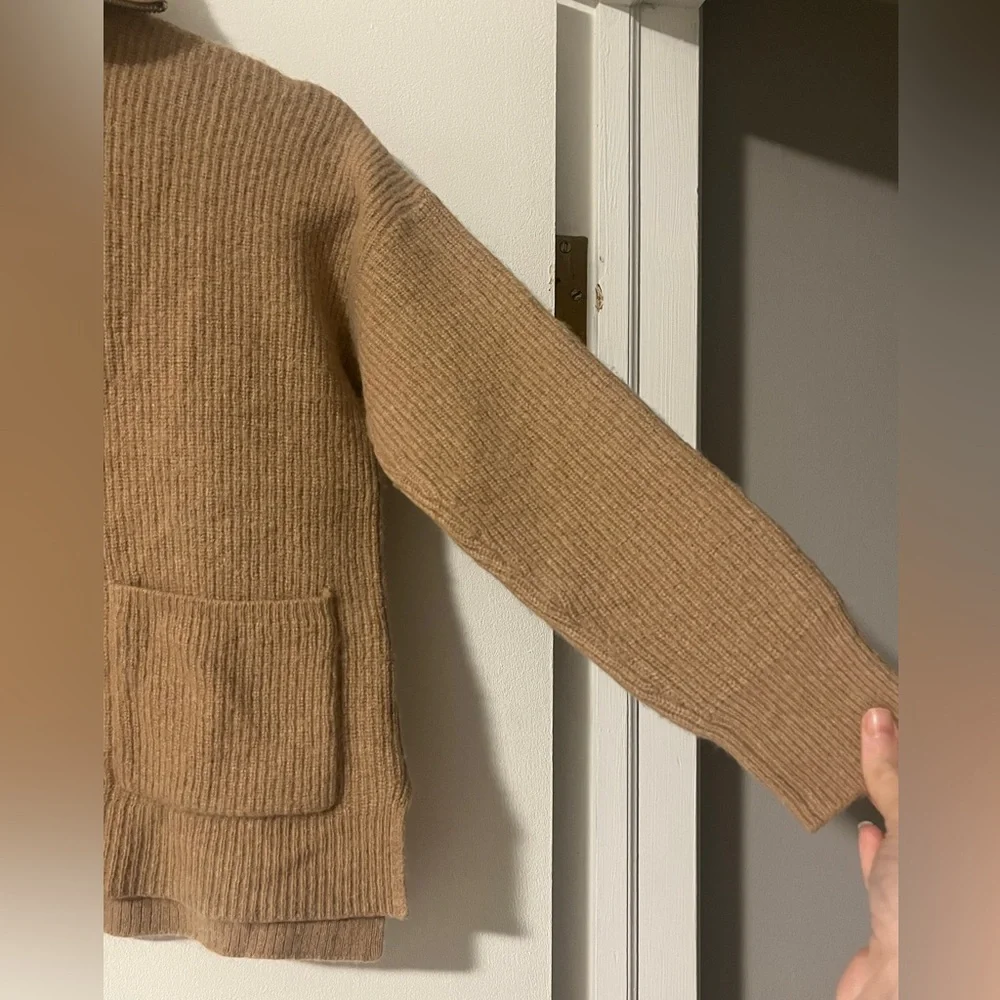 Madewell Merino Wool Blend Half Zip Sweater with Pockets Brown‎ Size Small
